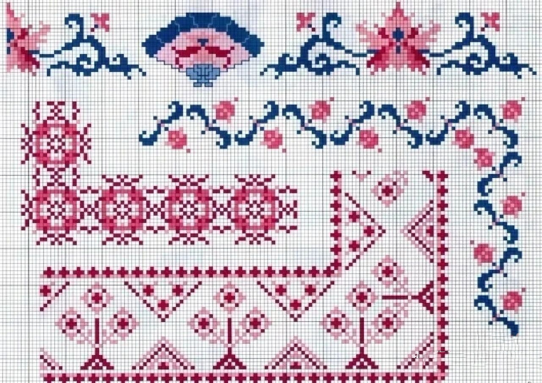 十字绣图解,花边