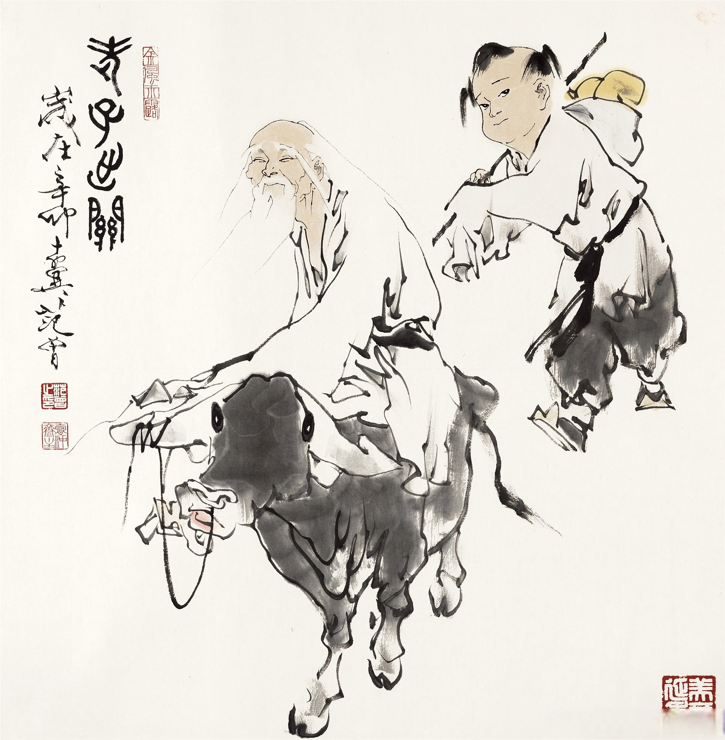 画家范曾笔下的老子出关图