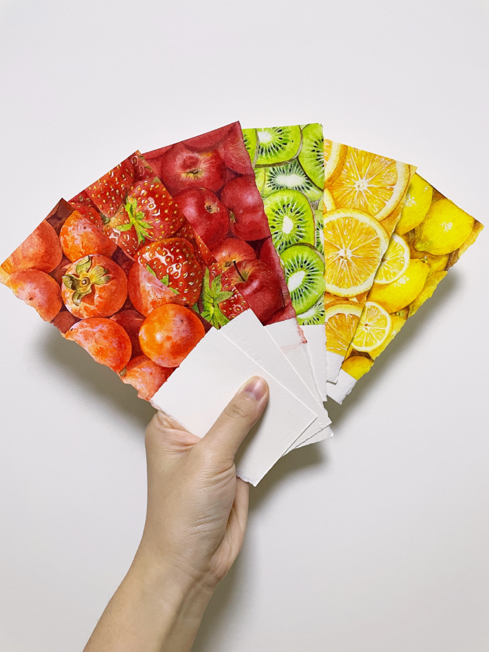 水彩水果书签给大家送新春祝福05 祝大家新的一年柿柿如意,91莓有