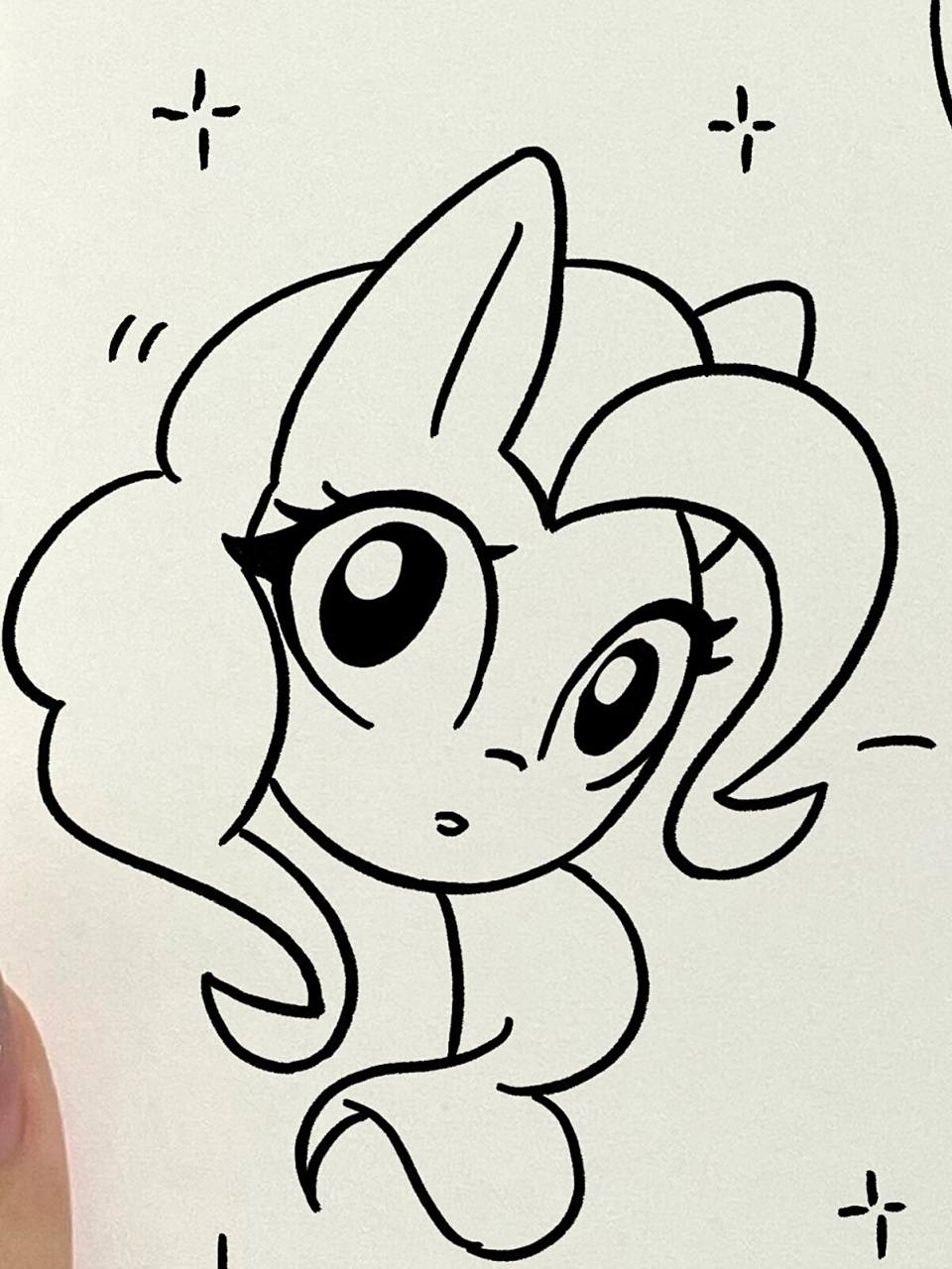 简笔画|93小马宝莉碧琪小头像来啦～ 96打卡一张碧琪的小头像