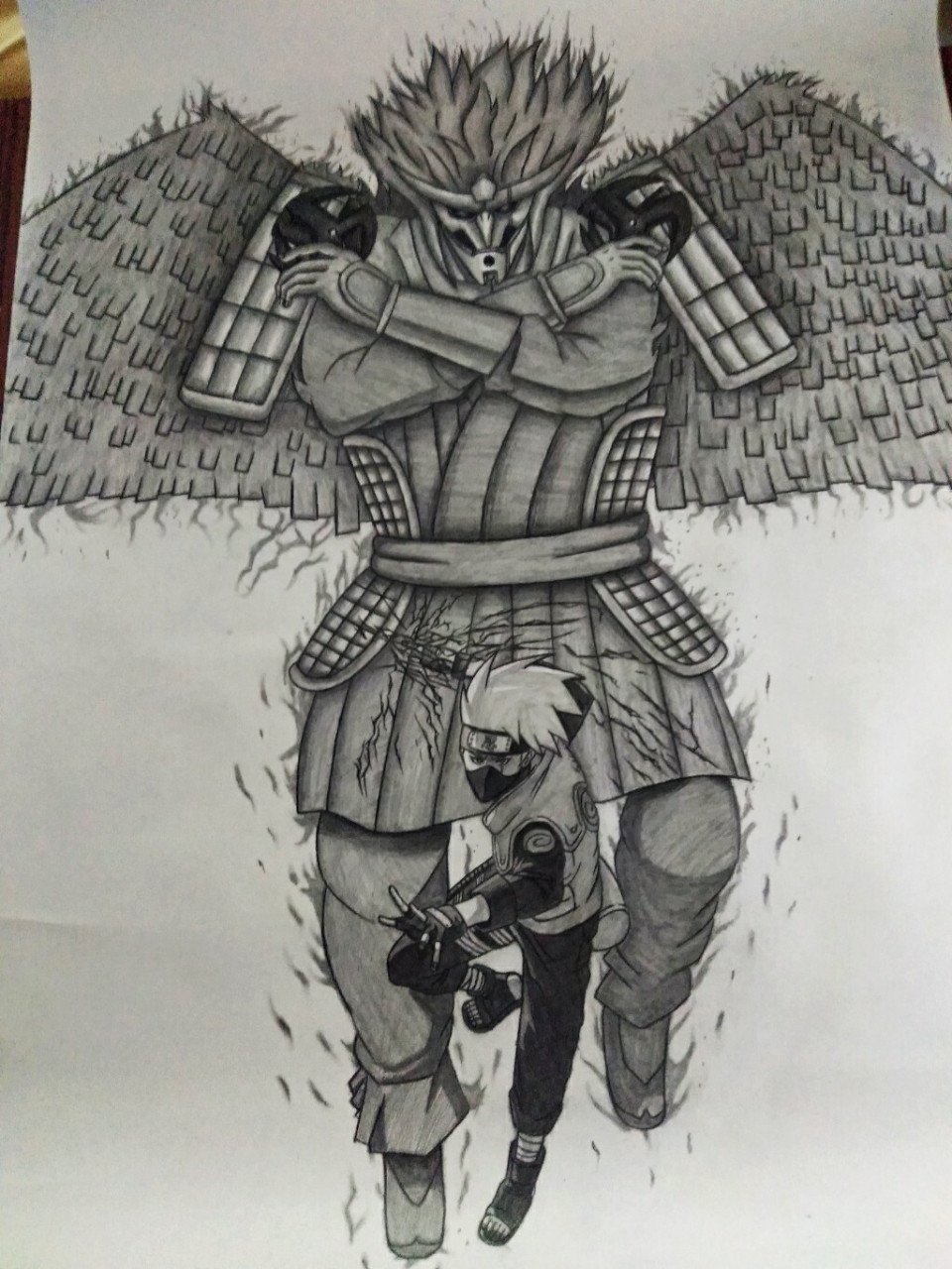 手绘双神威卡卡西,完全体须佐能乎.