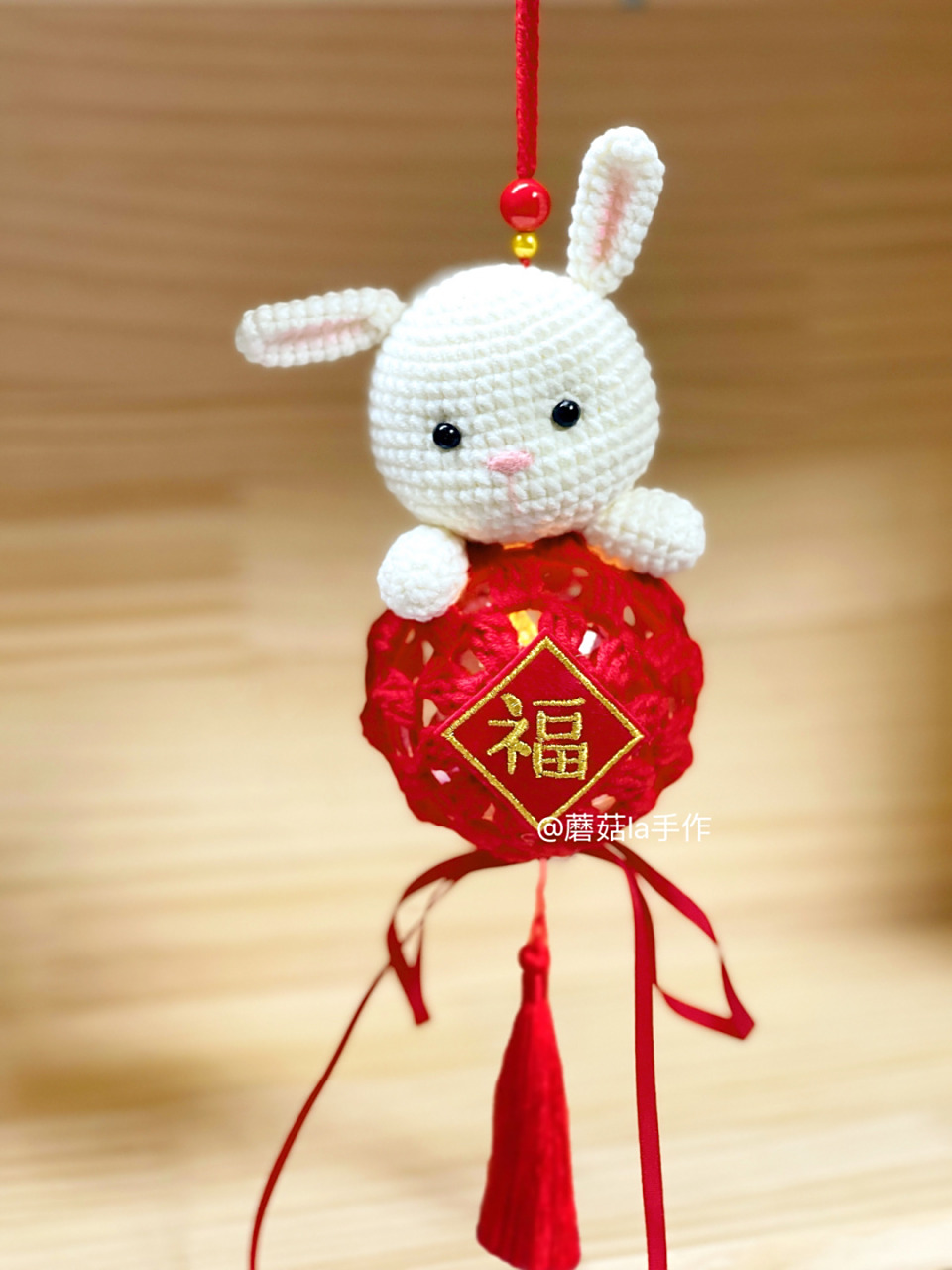 教程|小兔子挂件 可可爱爱[打call][打call] #钩针图解# #钩针编织