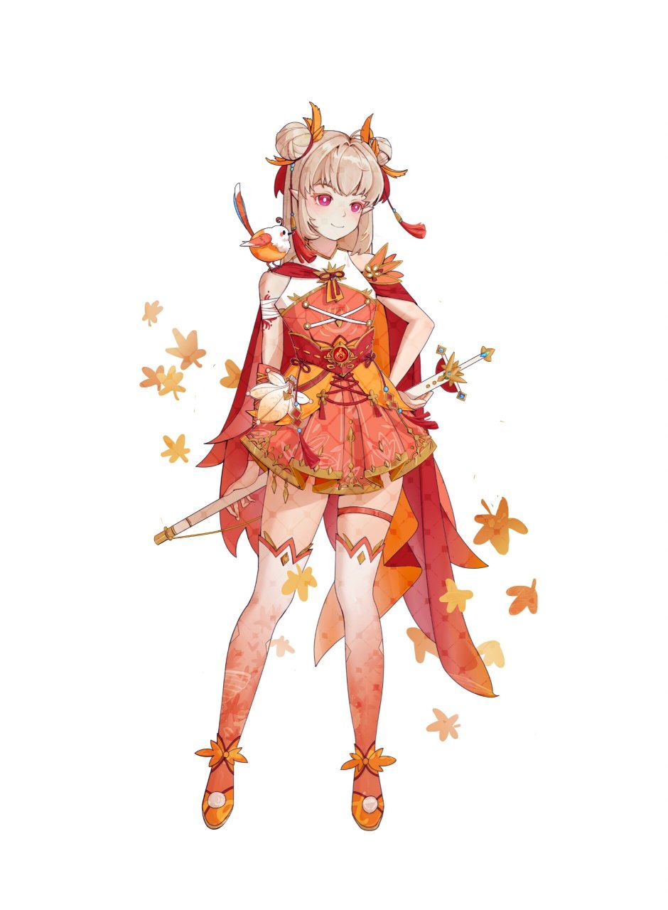 原神自设——火系 枫叶93×少女×火系 自己胡乱设计的一个角色 很