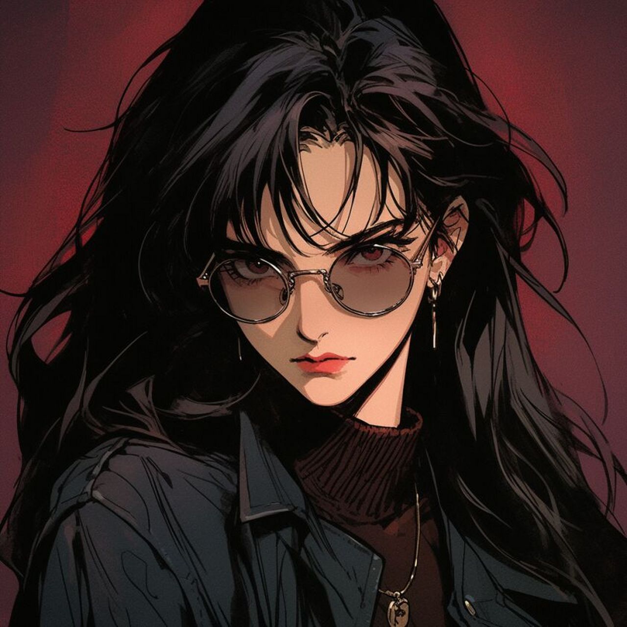 旧漫头像丨戴眼镜的御姐丨第十三集 ai绘画分享~0202020202