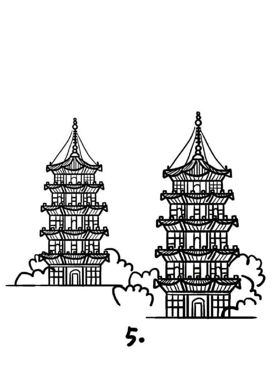 如何画泉州东西塔|地标建筑简笔画教程22 地标建筑第22个作品-泉州