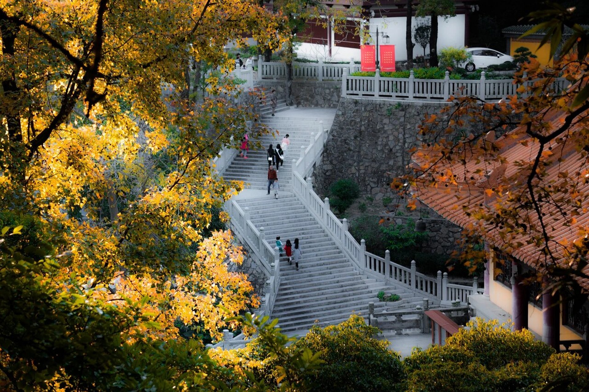 江门拍照|圭峰山上的秋意浓93 12月初 玉台寺上的枫叶终于开始慢慢