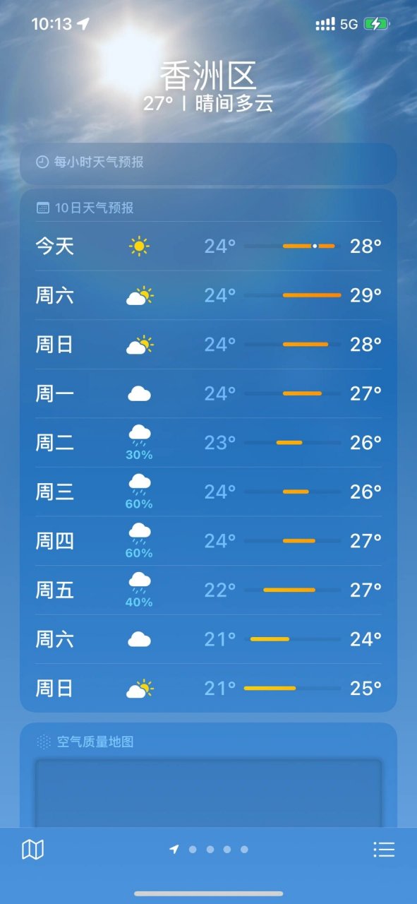 珠海今天的天气!