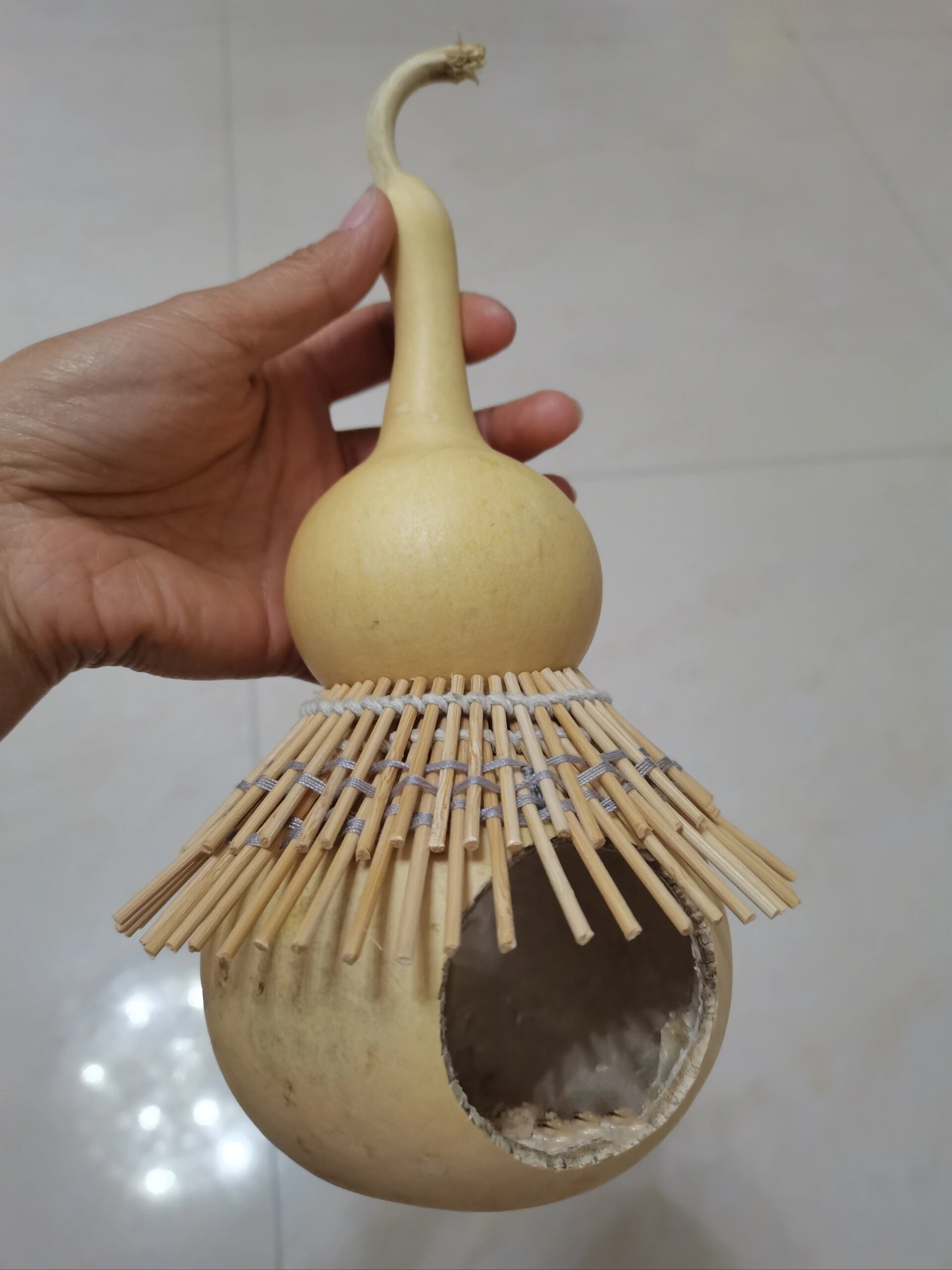 葫芦做的鸟窝 好像还缺点什么.