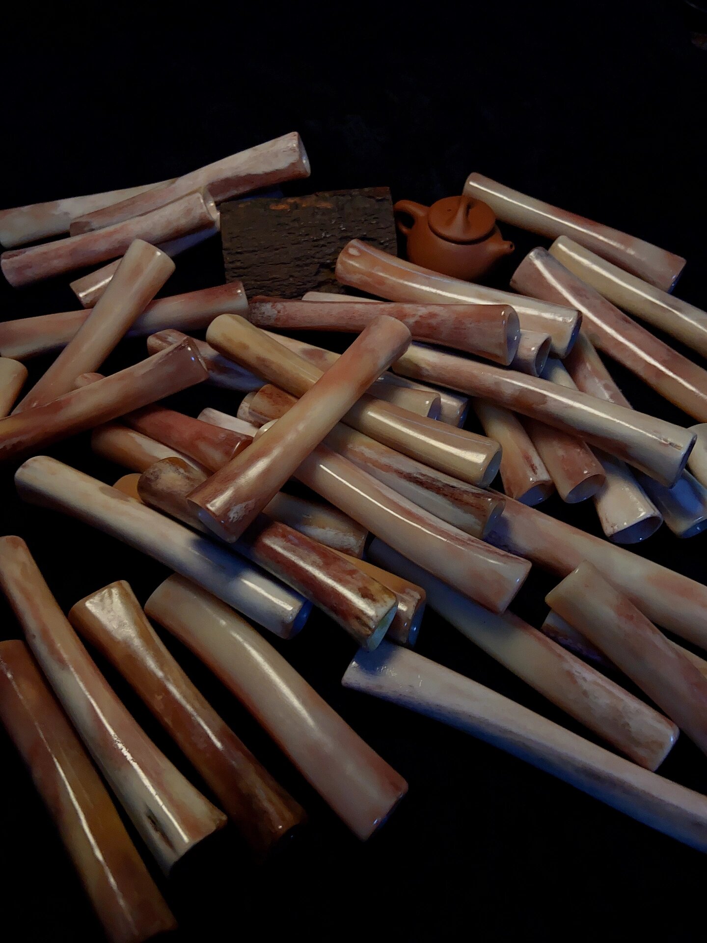 羊骨老料手把件