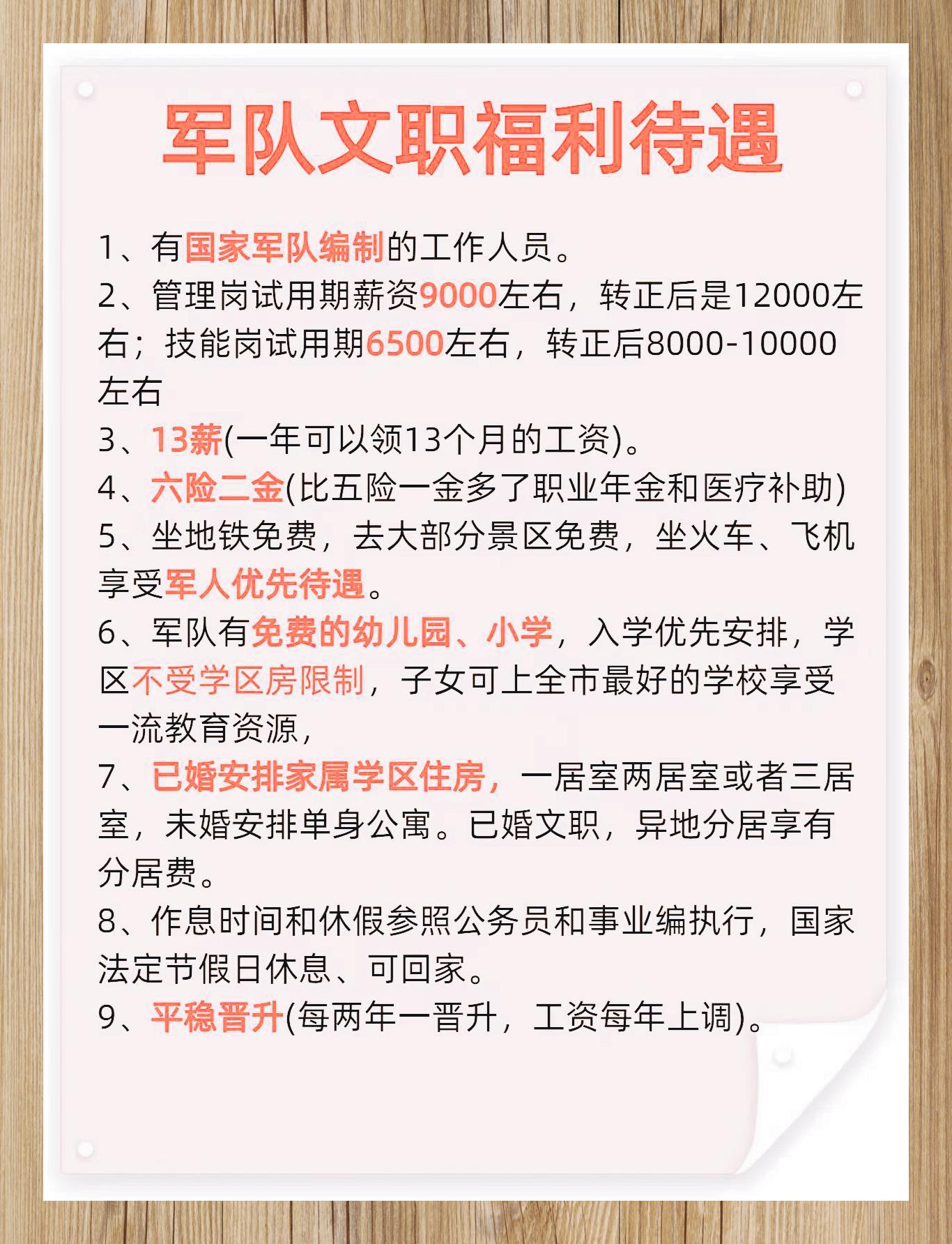军队文职优厚待遇概览