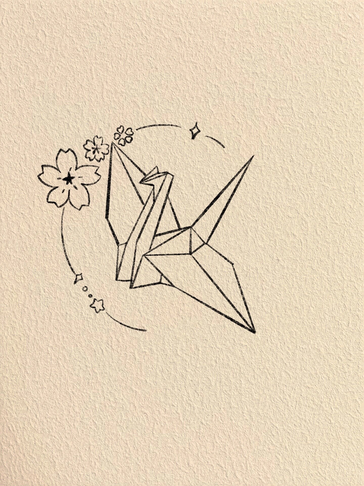 可爱简笔画/千纸鹤78