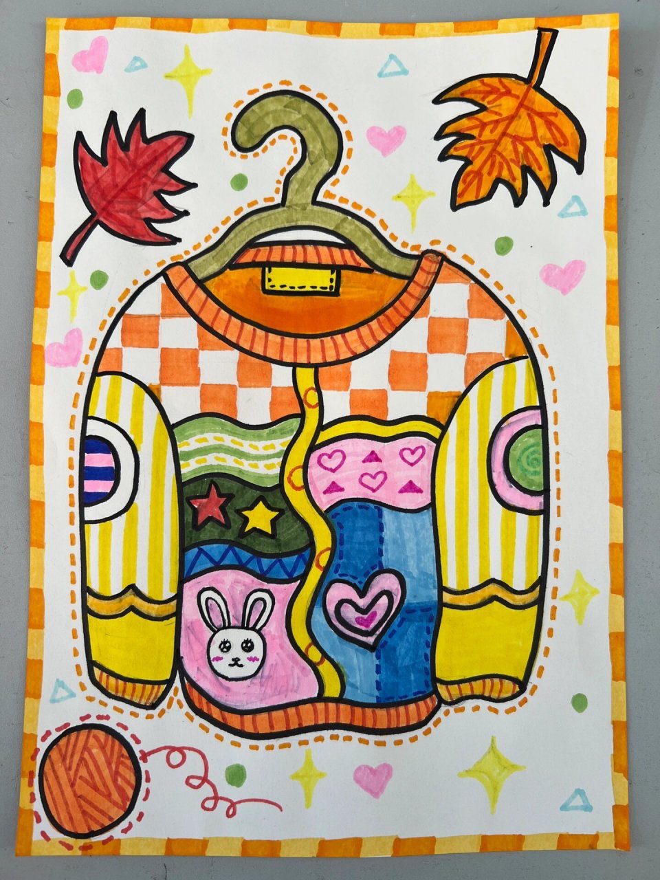 小学美术简笔画 秋冬的毛衣