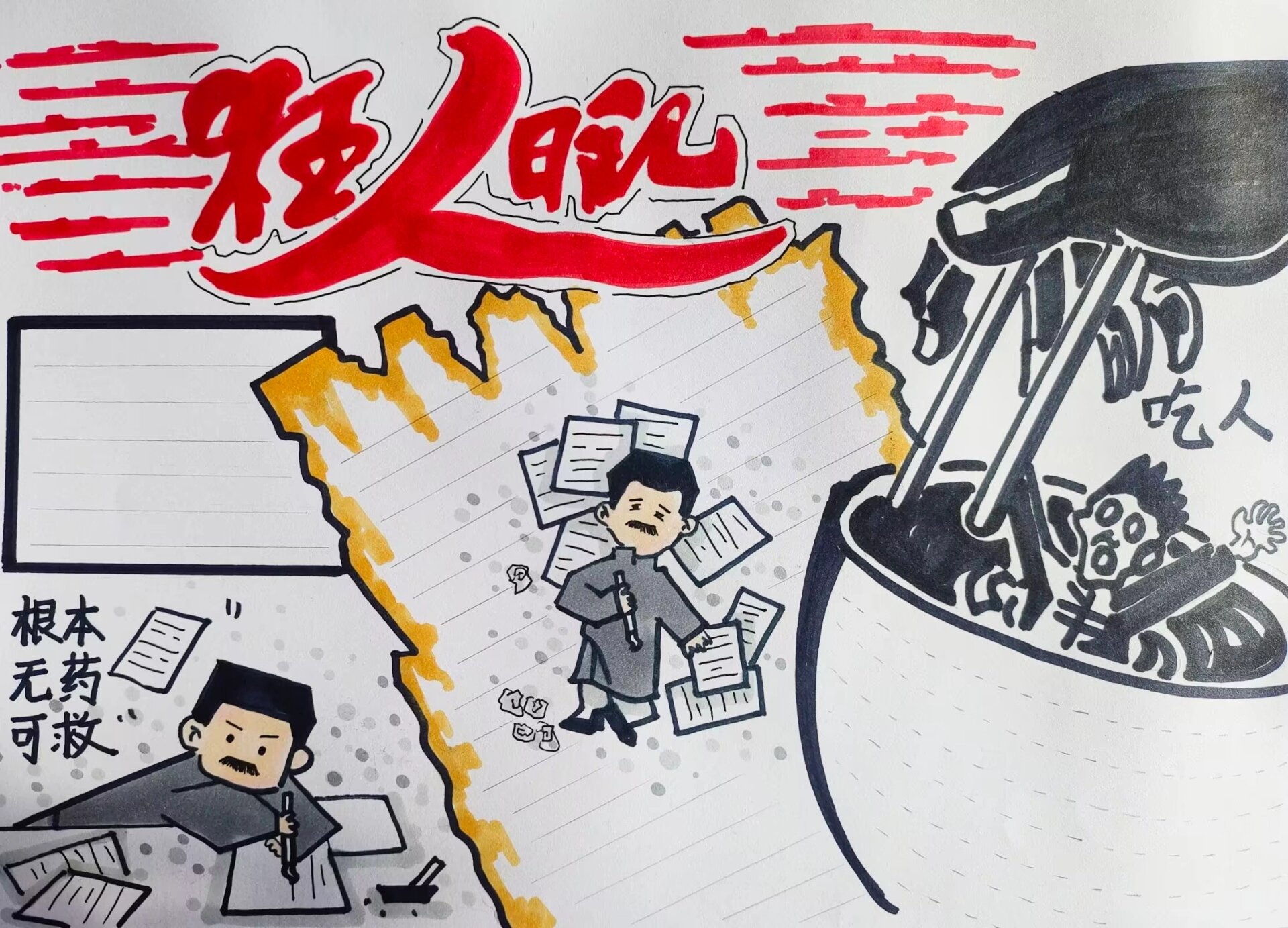 狂人日记手抄报