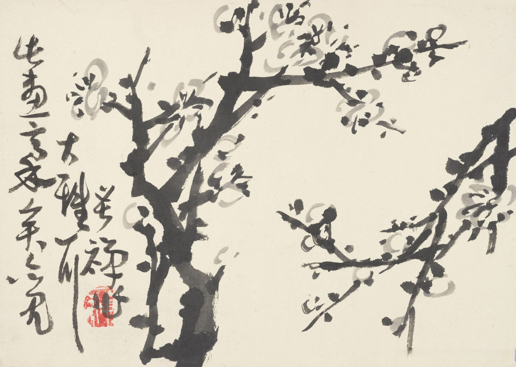 画家李苦禅笔下的梅花