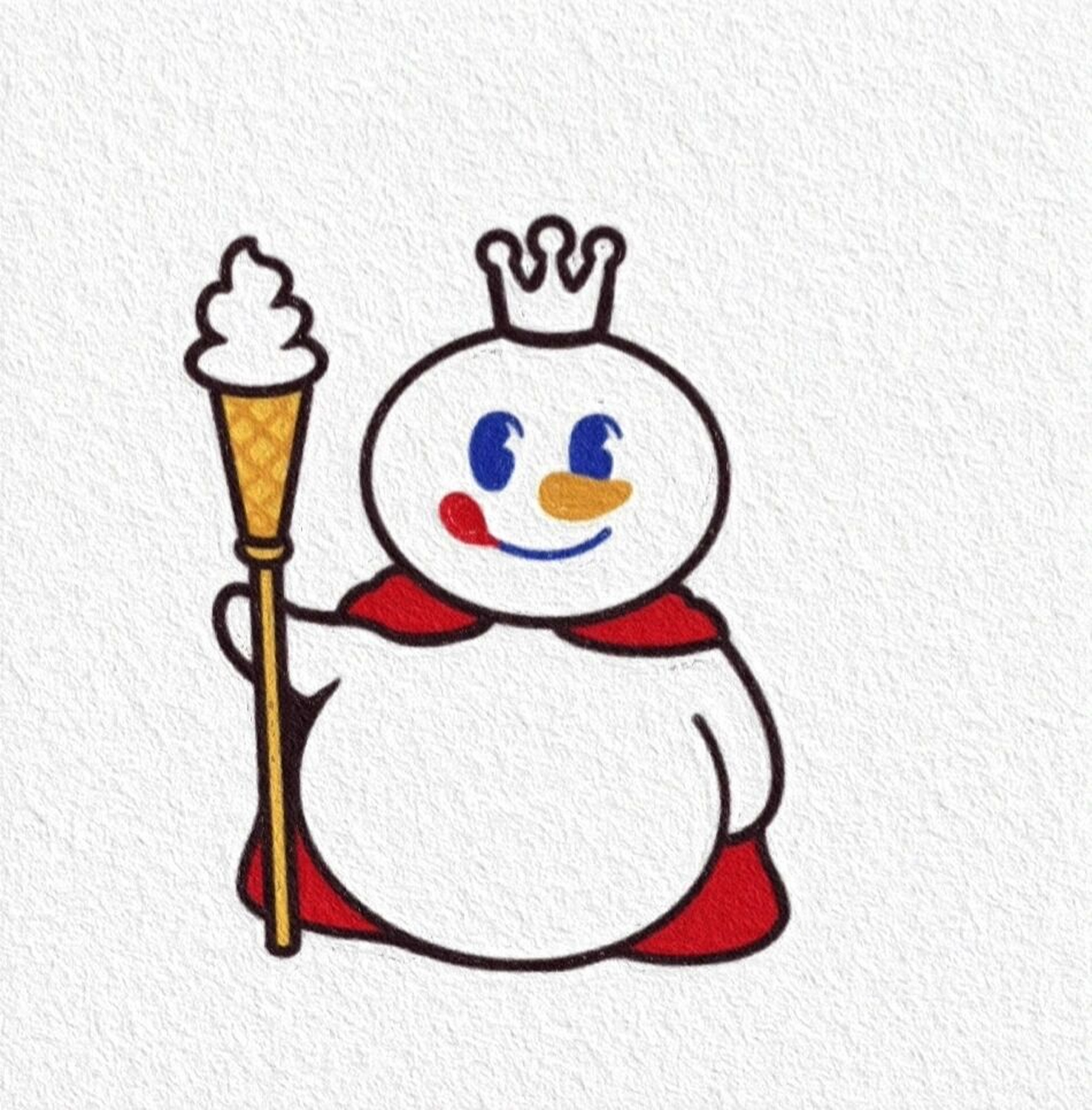 简笔画|蜜雪冰城雪王来9570(附步骤)  你爱我 我爱你 蜜雪冰城