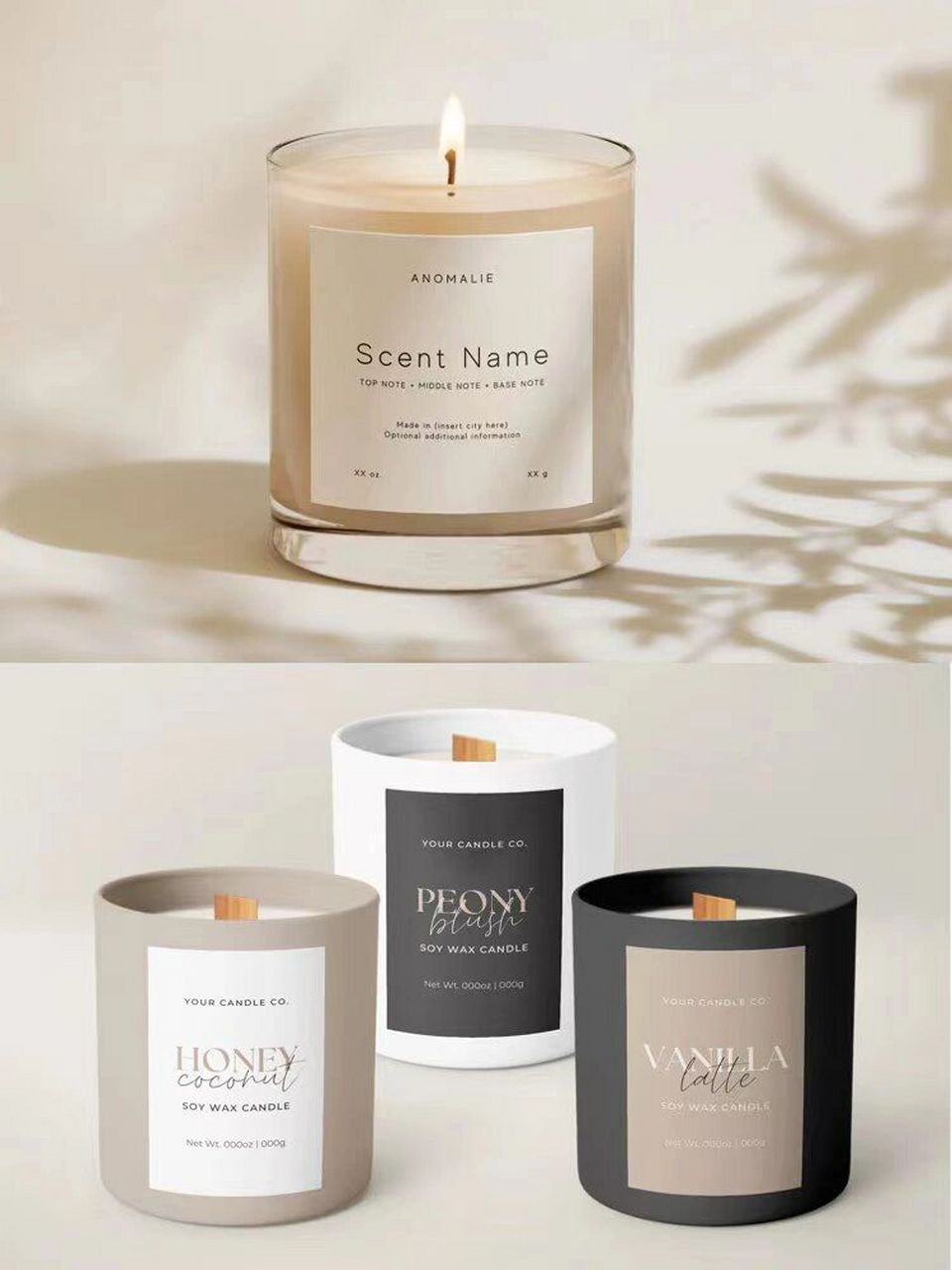 贴纸设计# #标签贴纸设计# #香薰蜡烛包装设计# #品牌设计# #平面