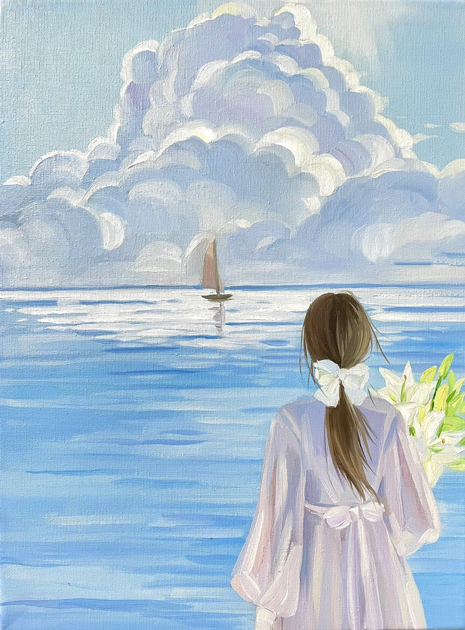 面朝大海 春暖花开|原创绘画