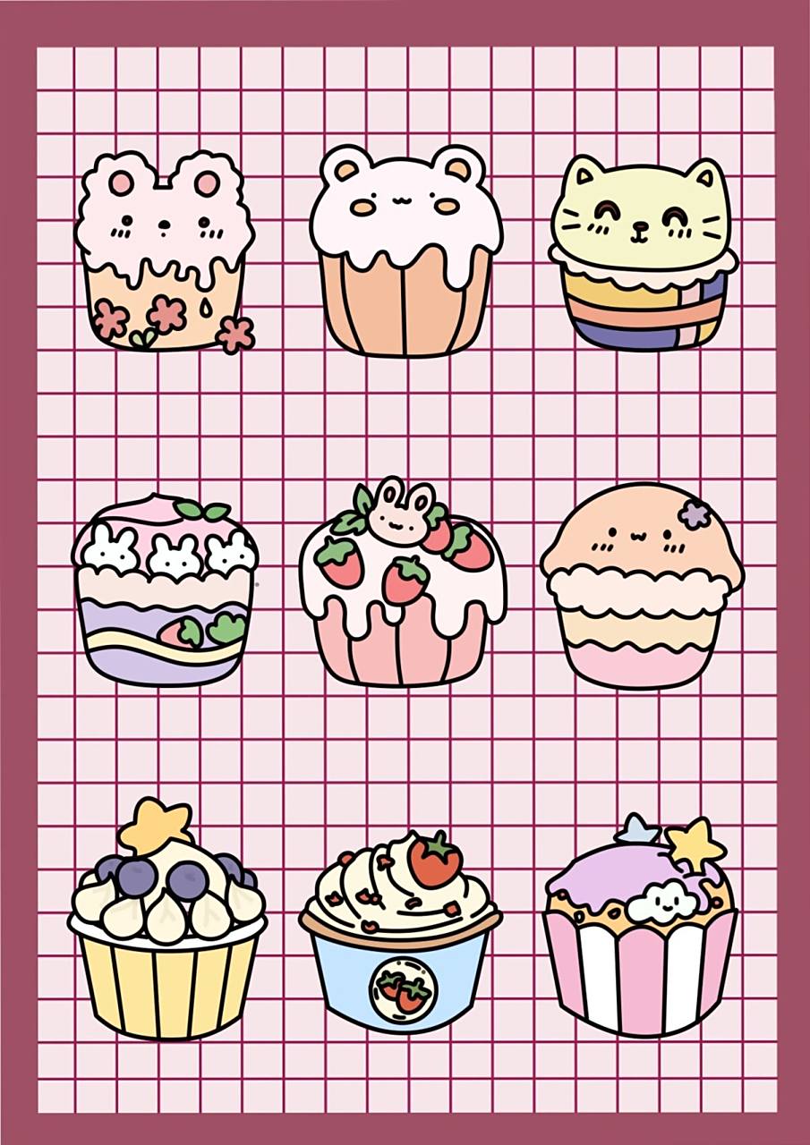 简笔画|尝试一下马卡龙色系小甜品