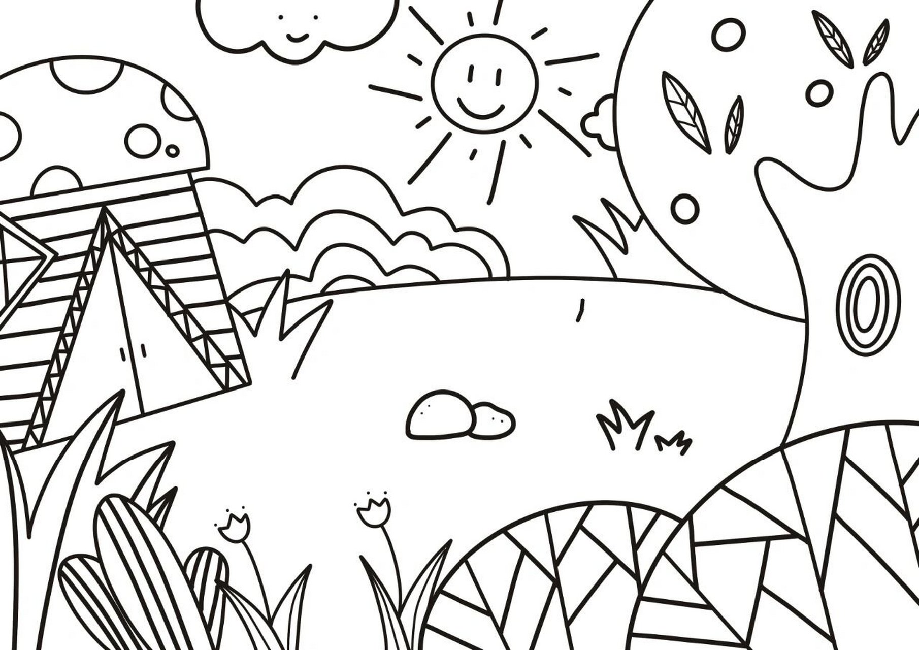 28】万能森林场景素材 万能简笔画素材分享:森林场景素材 幼师简笔画