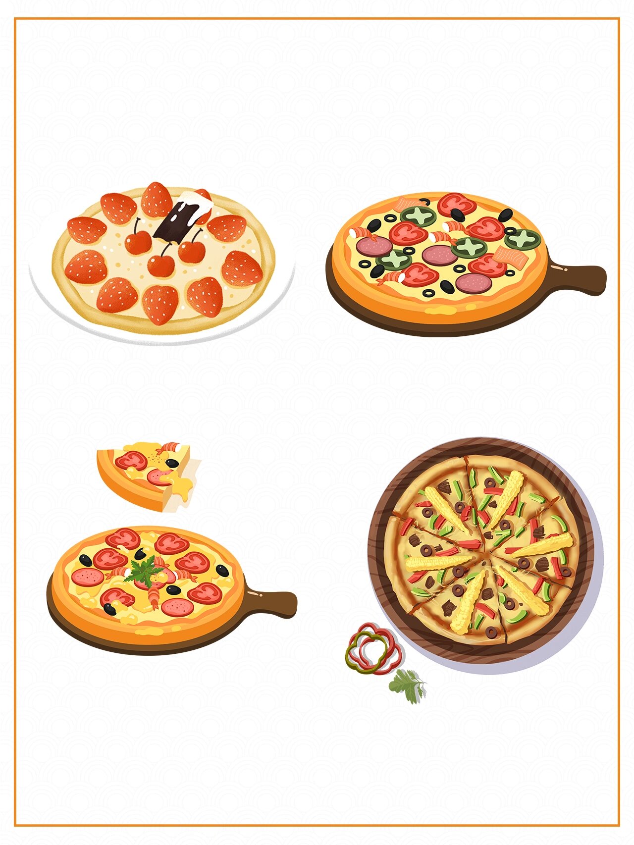 pizzas怎么画图片