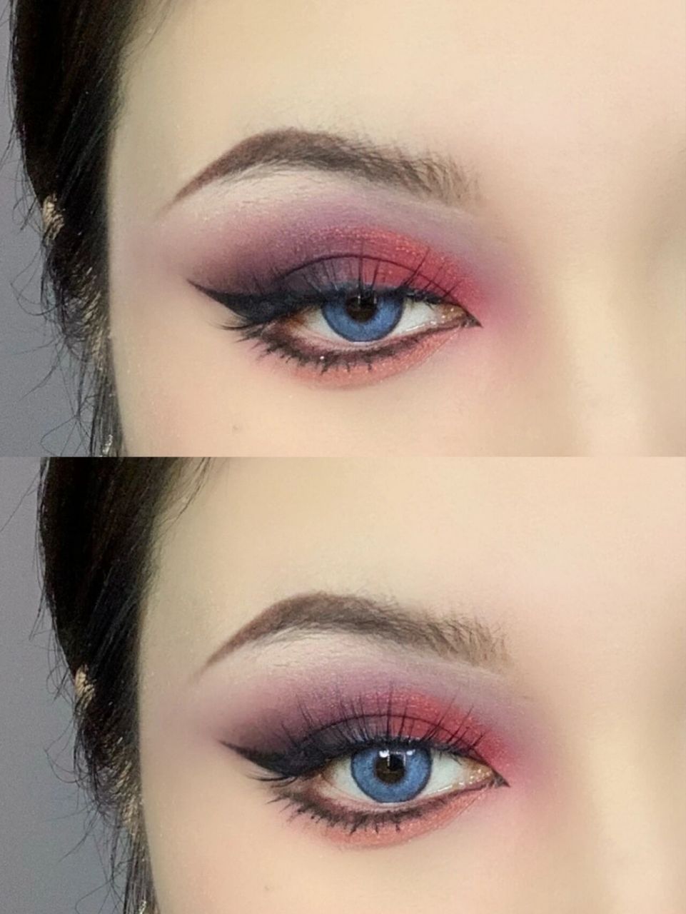 哥特暗黑红黑系列眼妆|附教程 我又不是回回都能抢到眼影,当然是化