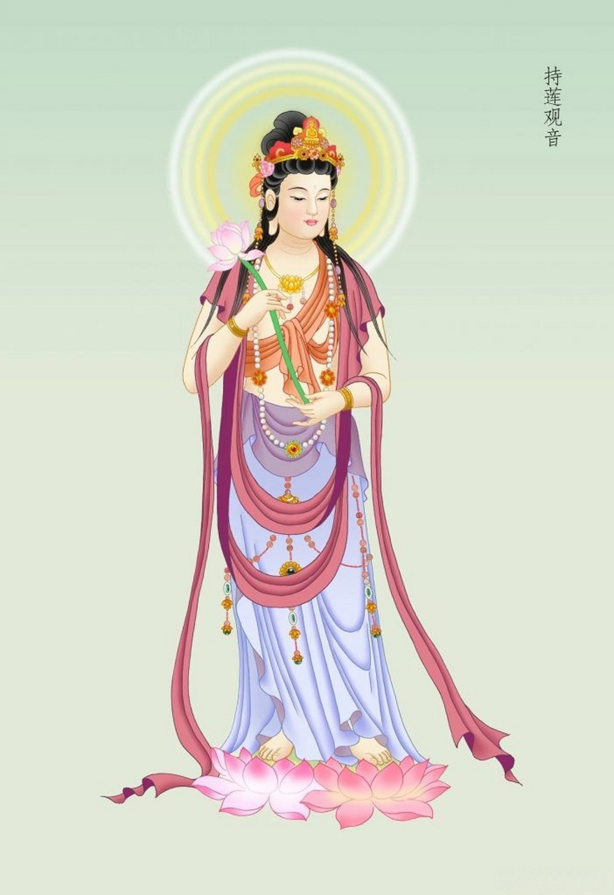 天津市北塘观音寺  芙蓉花面春风暖;  杨柳枝头甘露香.