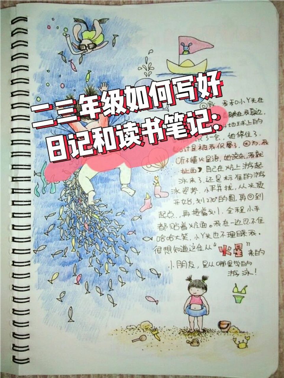 二三年級如何寫好日記和讀書筆記 166日記格式: 開頭:時間 天氣