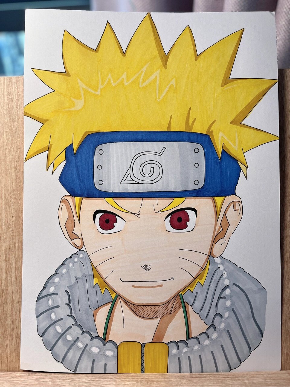 马克笔手绘 |火影漫画人物 鸣人(附线稿) 做一个新的尝试,动漫人物来