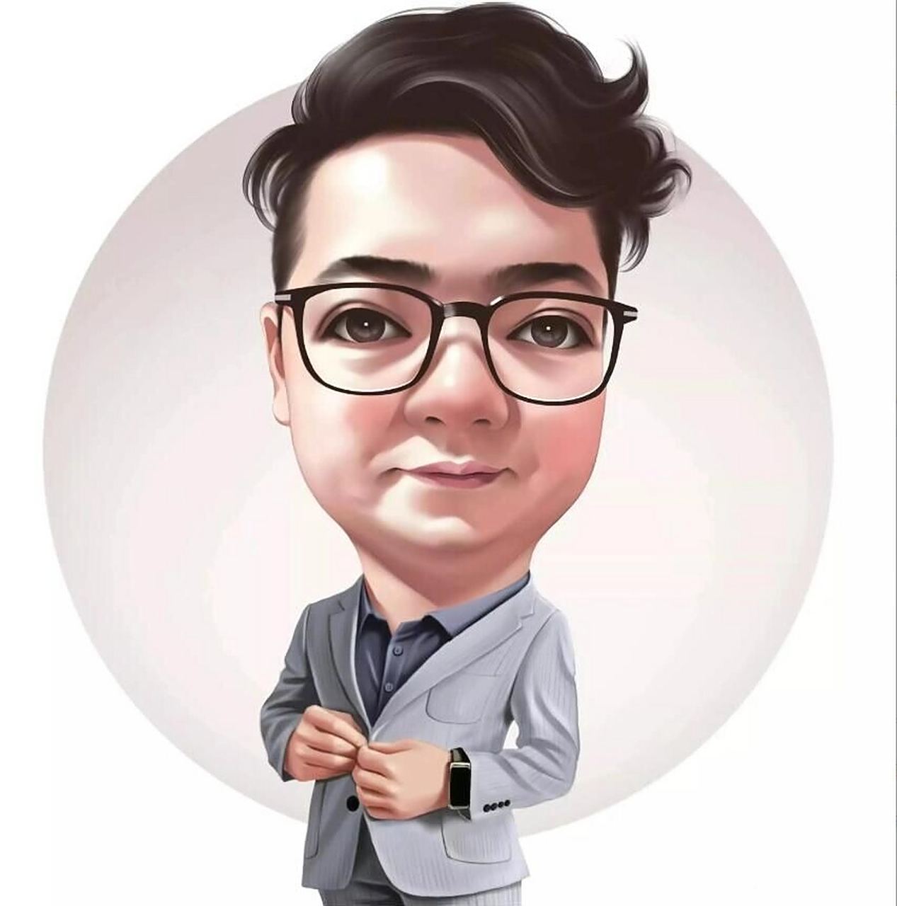 成功人士,老板大叔必备头像,很有老板风范 男士手绘头像夸张生动又