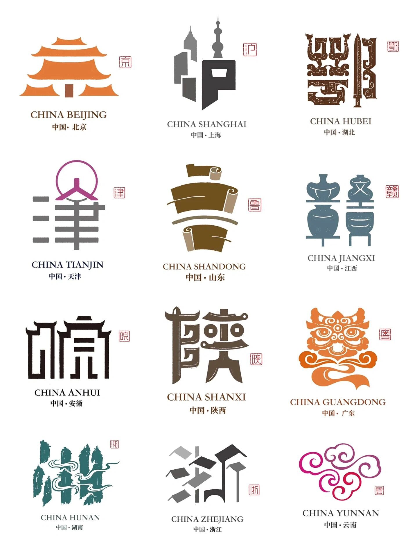 中国34省的简称大全 艺术字 汉字文化