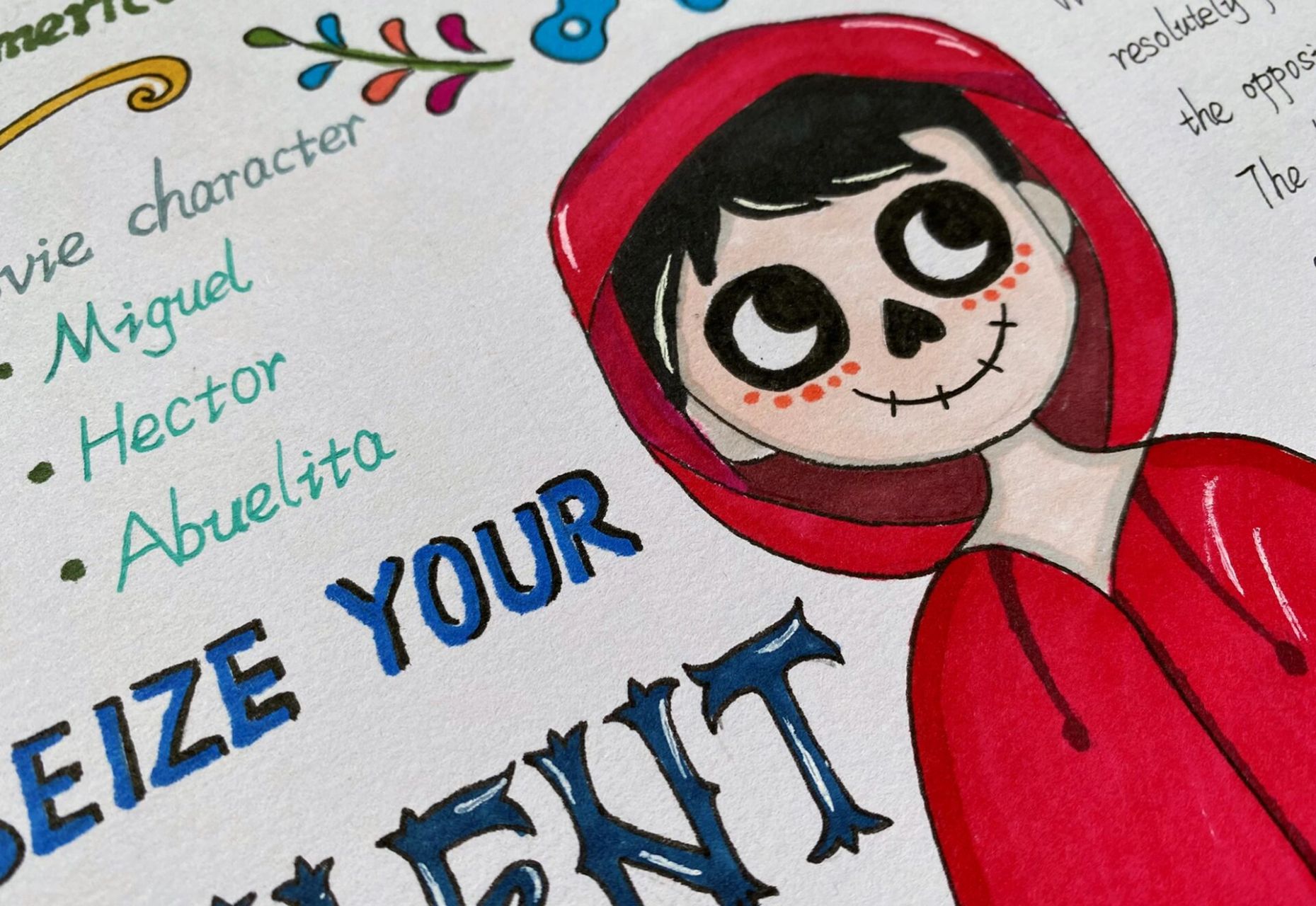 手抄报#六年级上英语电影小报寻梦环游记