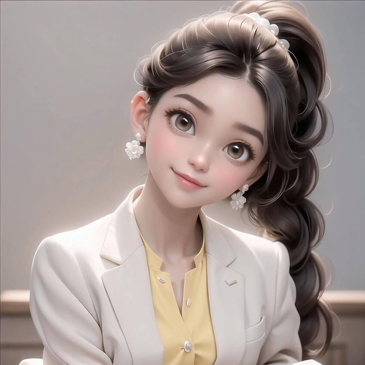 高马尾房地产销售员头像,女生头像9195 喜欢这种干净利落的感觉