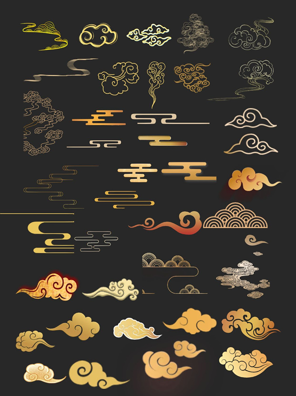 国风国潮传统金色祥云7815云纹|免抠素材 hello,大家好吖～ 今天