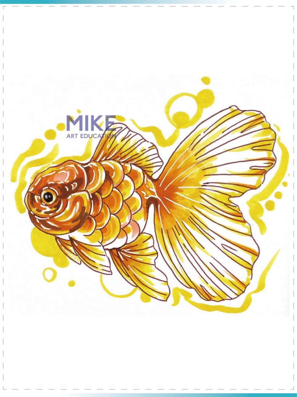 金鱼马克笔画法教程