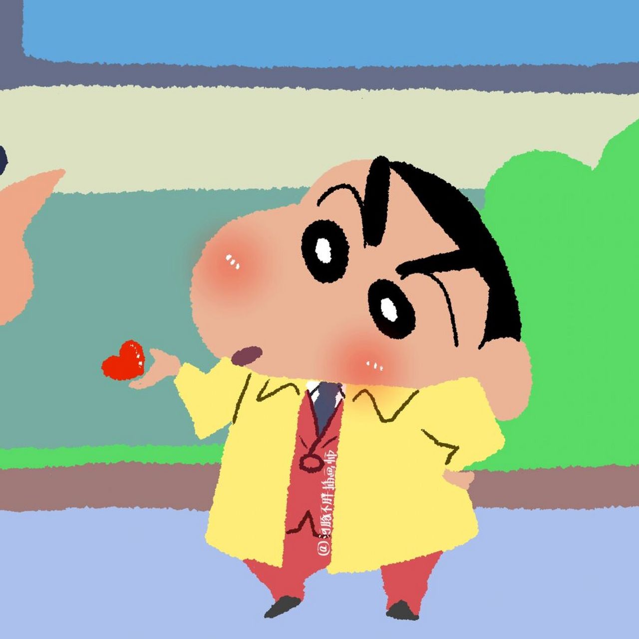 肥嘟嘟左卫门和蜡笔小新可爱情侣头像第二弹 肥嘟嘟左卫门和蜡笔小新