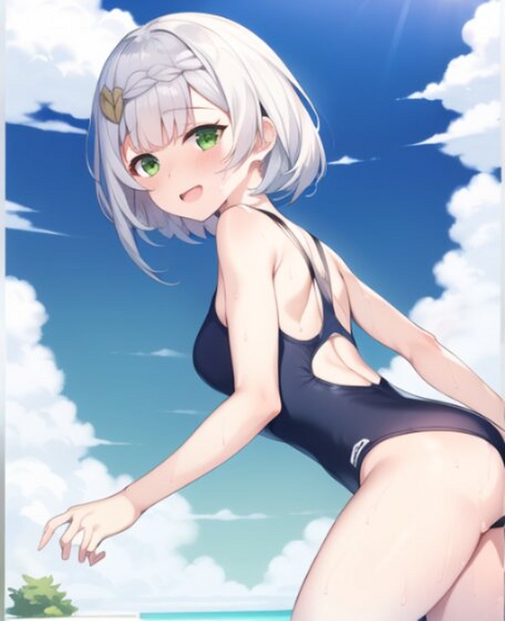 诺艾尔/泳装 天气很热,一起去游泳吧旅行者 	 这次头发颜色对了,嗷