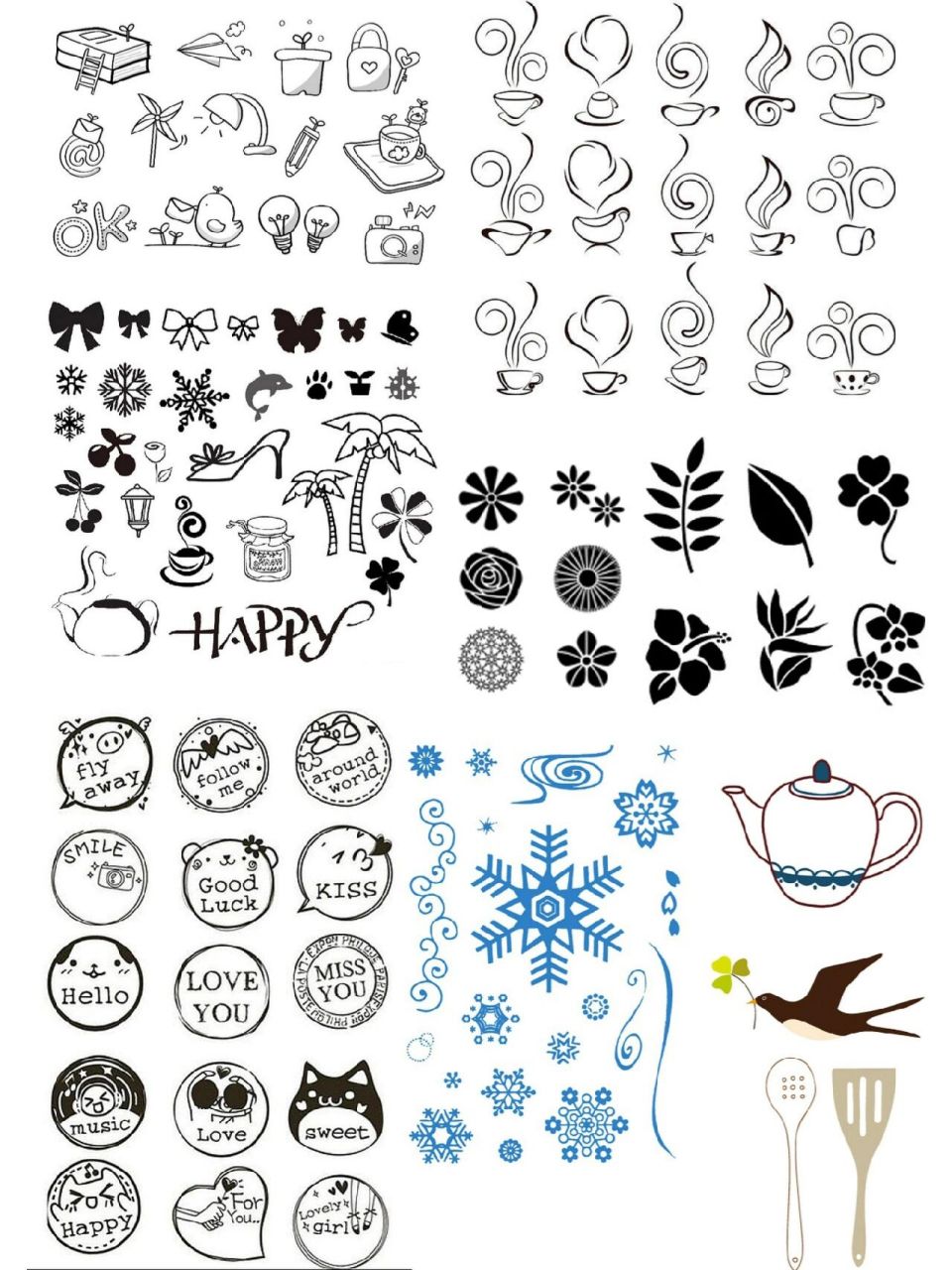 橡皮章素材分享—边角料,手帐素材 边角料和手账类素材分享第一弹