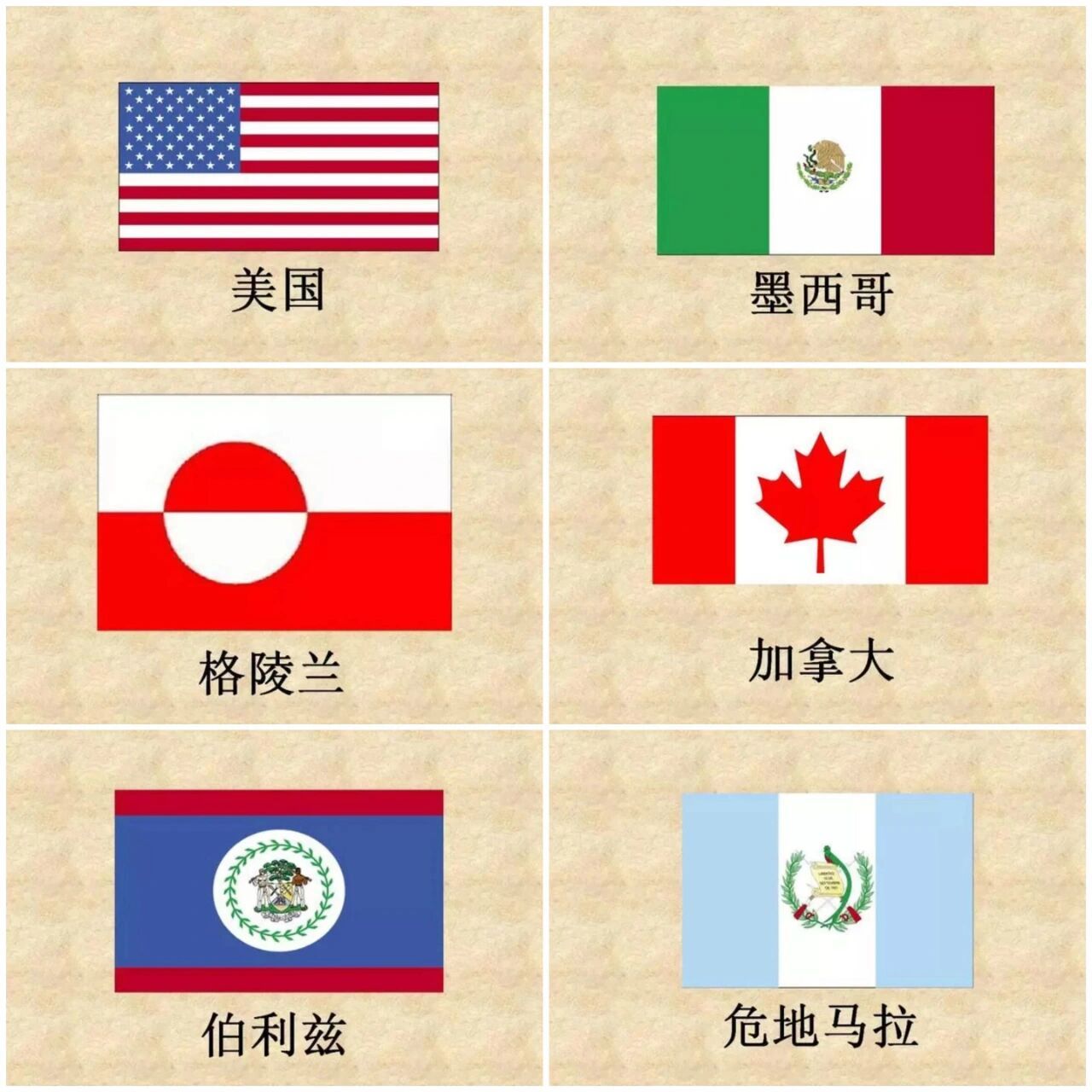 北美洲各国国旗图览96 北美洲(中美洲(23个国家/13个地区 北美