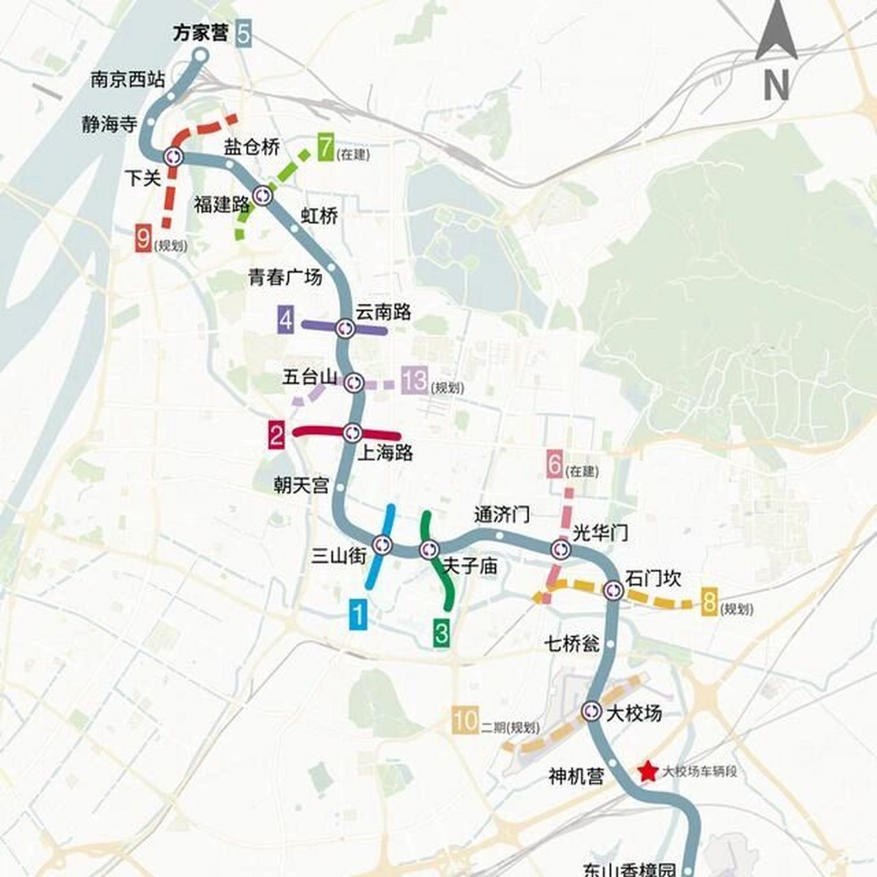 南京地铁5号线是南京地铁线网中一条西北至东南走向的线路,已于2016年