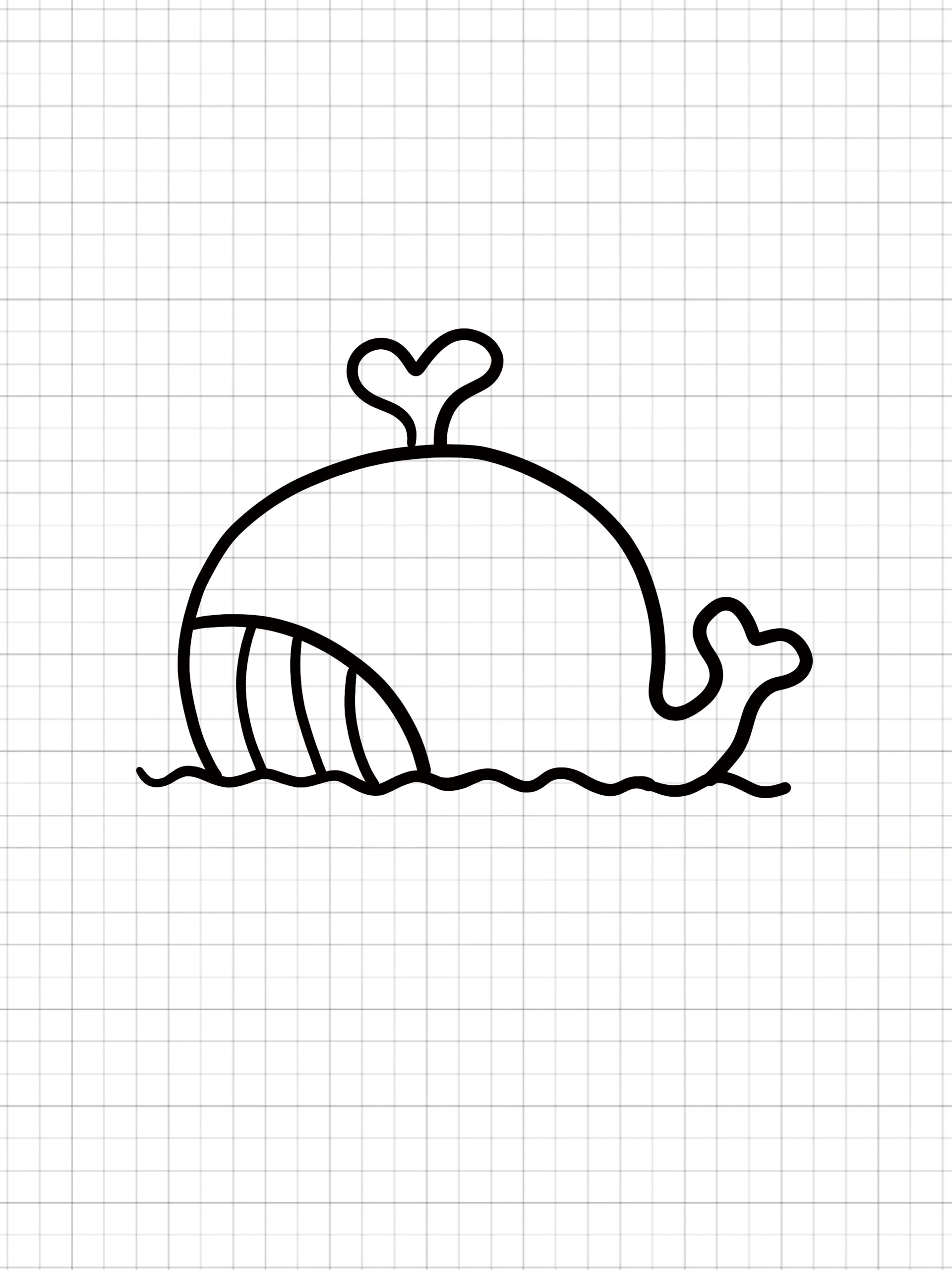 超简单的小鲸鱼简笔画