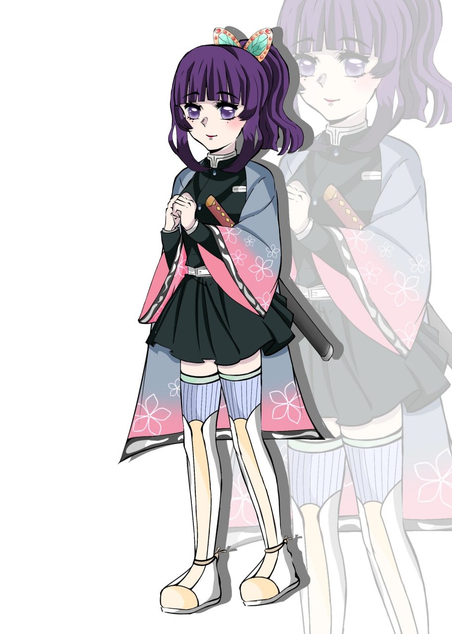 鬼灭之刃oc介绍 p 1全身图.      模板来源于一>@阳子桑(3.