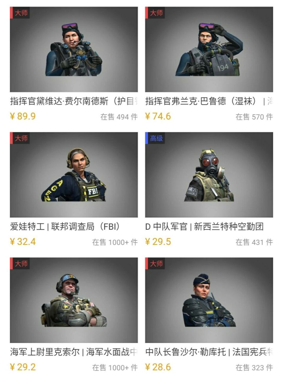 csgo探员你们选的哪个呀 不知道挑哪个 为什么感觉都长的一样 我来要