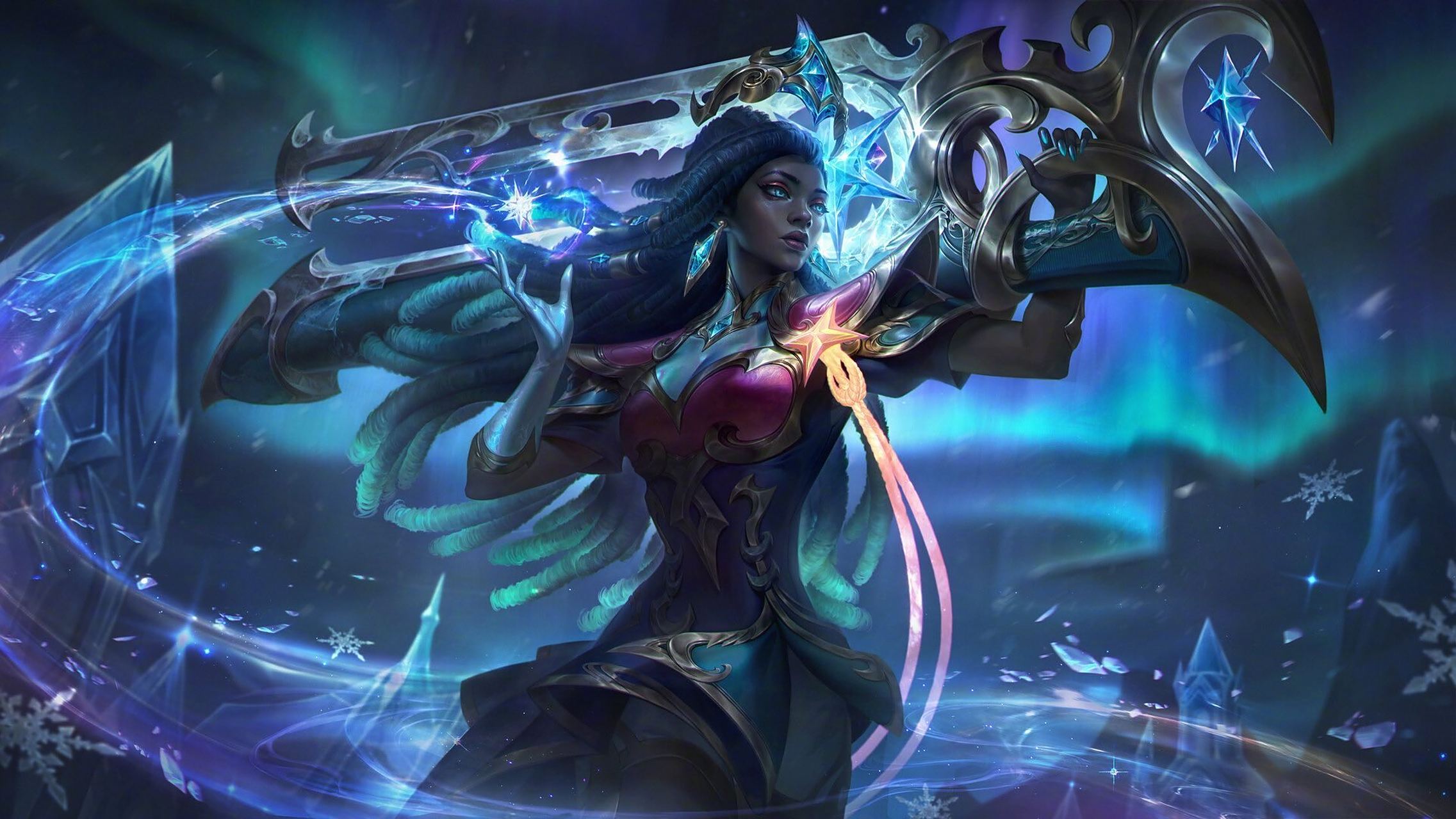 2023英雄联盟北极星皮肤#【北极星神 赛娜 原画稿】pandart工作室