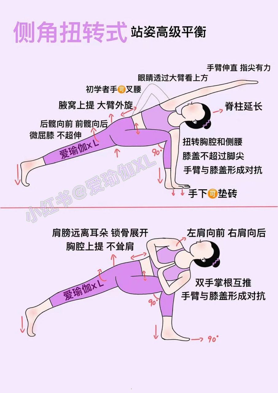 瑜伽教培笔记:侧角扭转式(站姿高级平衡)