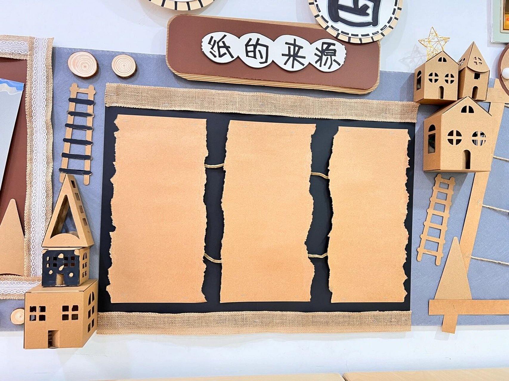 幼儿园主题环创《走进纸王国》