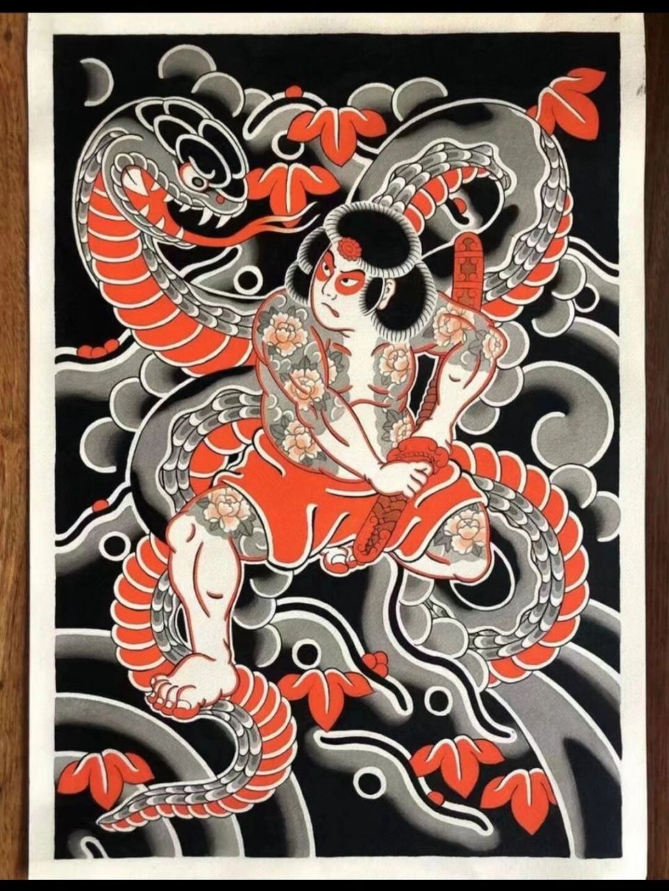 9张日式满背纹身手稿|传统满背 满背专属人员集合,适合喜欢日式传统的