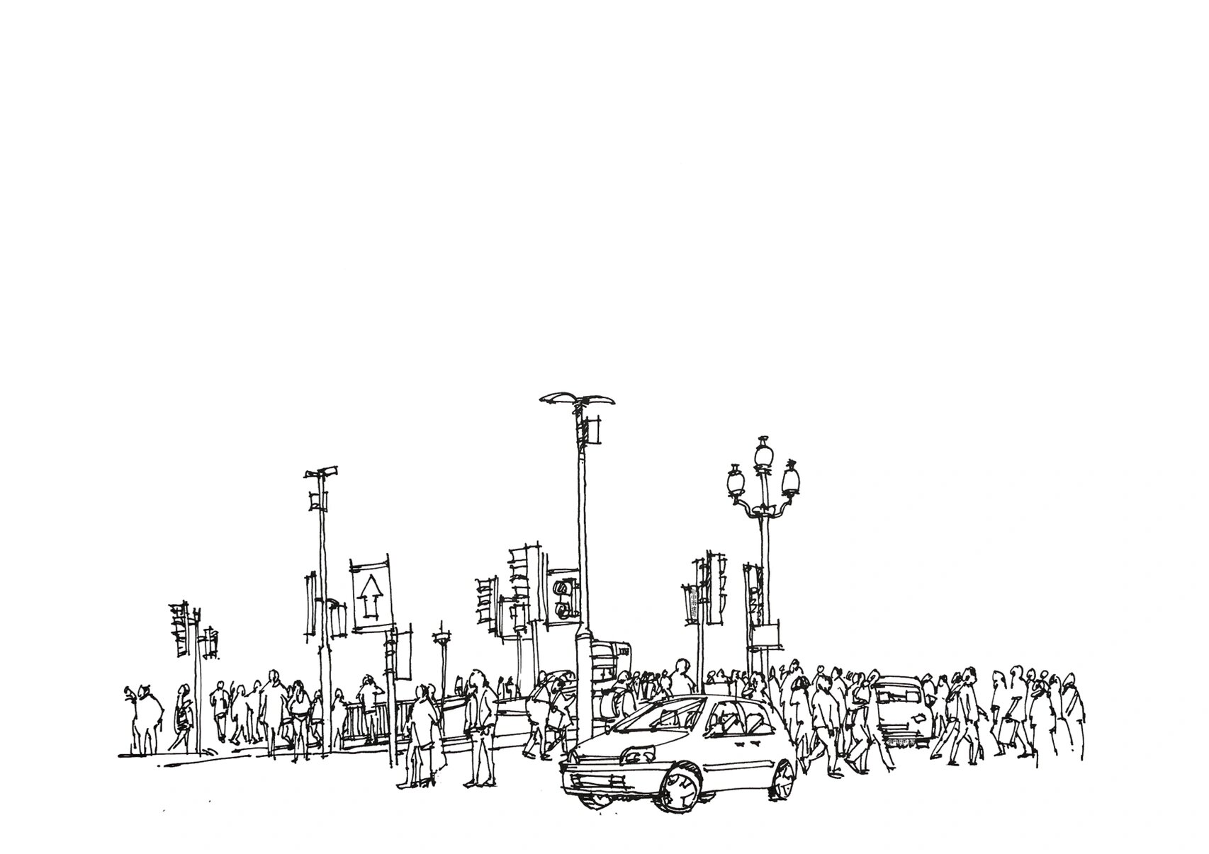 【附步骤图】速写·欧洲街景