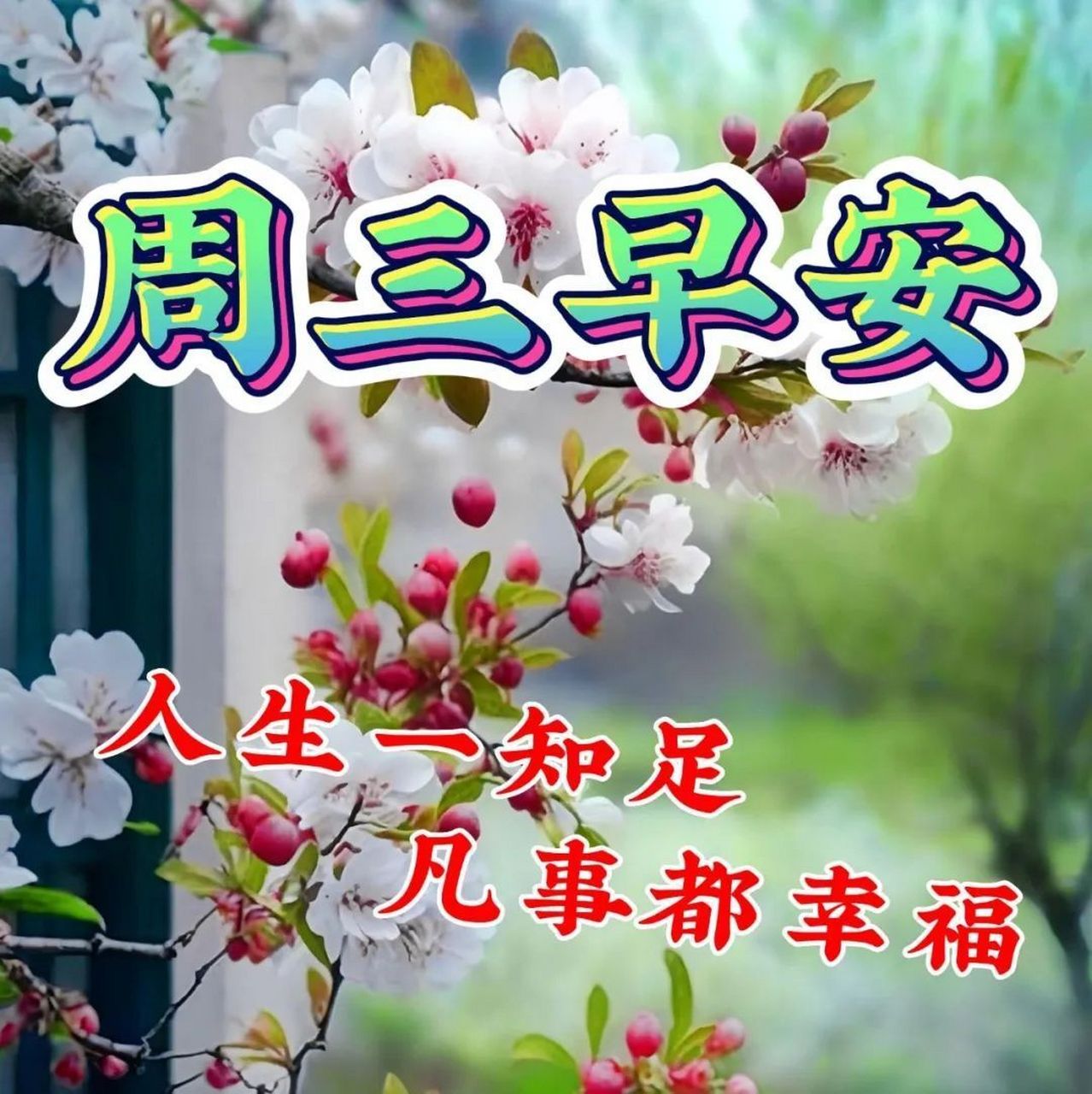 周三早上好! 写祝福语可以健脑,发祝福语增加友情,收祝福语令人开心.