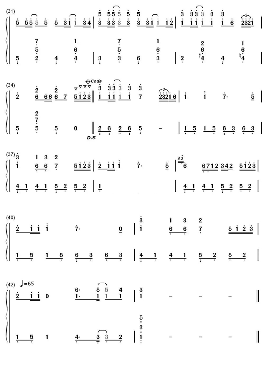 《菊次郎的夏天》简谱 每日一更,超级喜欢的一首钢琴曲.快练起来吧!