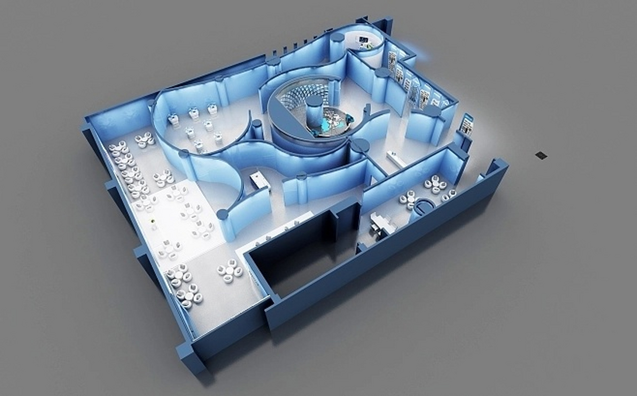 如何在众多的展厅设计中,柱子突出自己以取得良好的视觉效果呢?